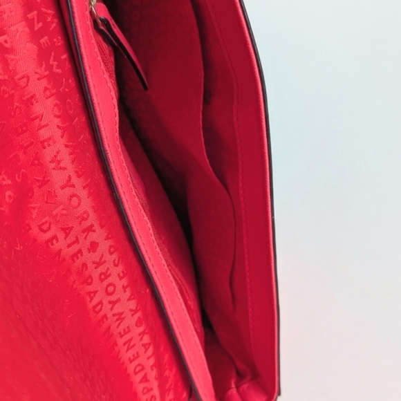 Kate Spade New York Laurel Way Greer Genuine Leather Crossbody Bag Coral Red - Picture 10 of 16